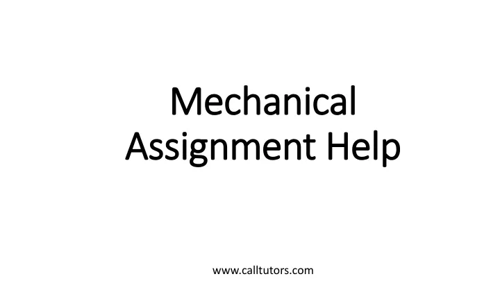 mechanical assignment help