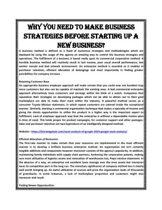 to make make business before starting starting
