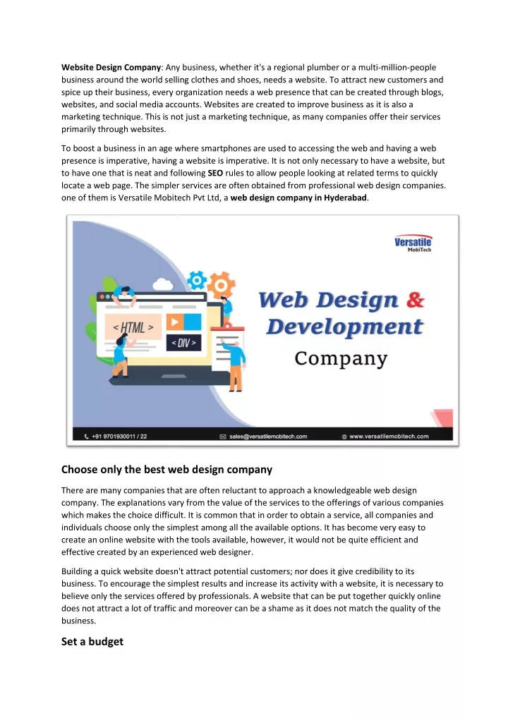 website design company any business whether