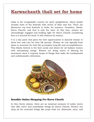 Karwachauth thali set under 500