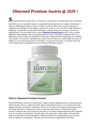 Slimymed Premium Austria| Side Effects | Reviews  | Benfits | Ingredients.