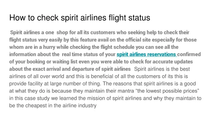 how to check spirit airlines flight status