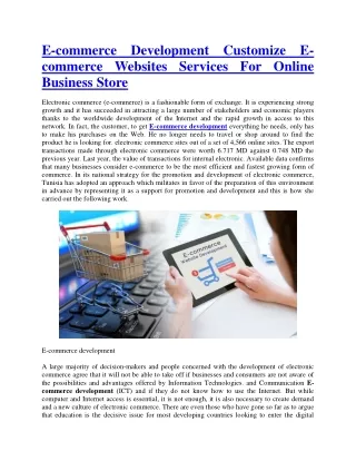 e commerce development customize e commerce
