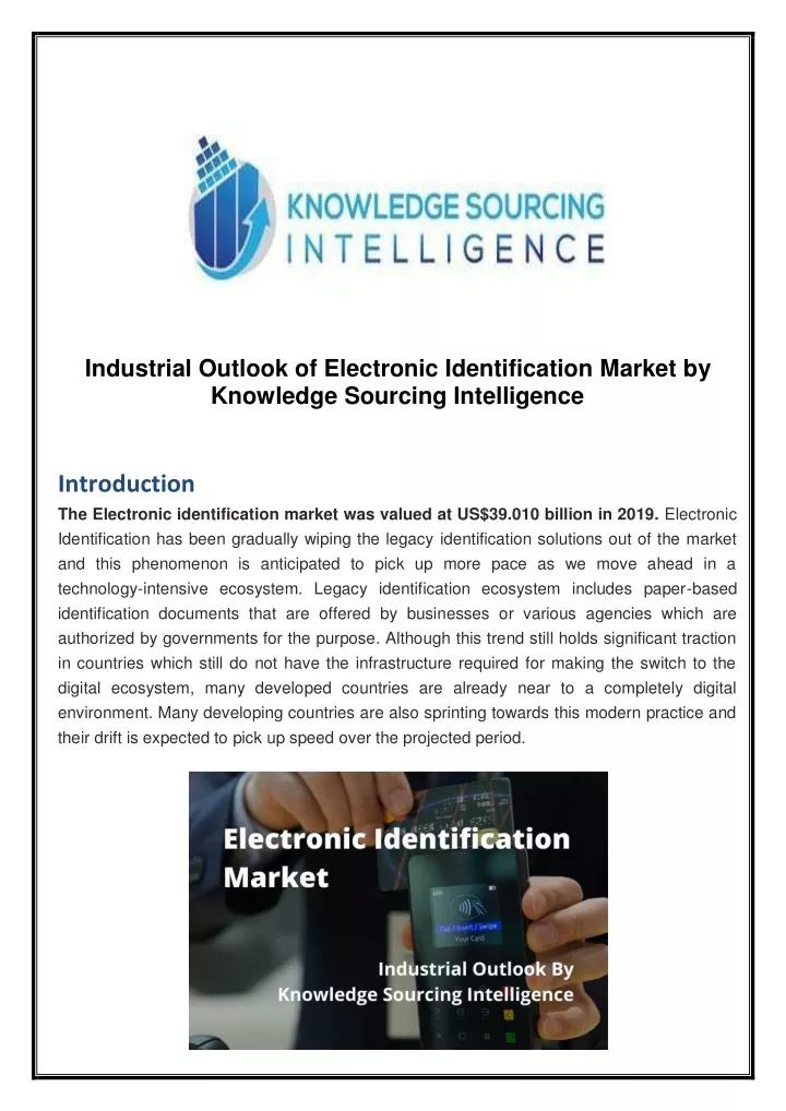 industrial outlook of electronic identification