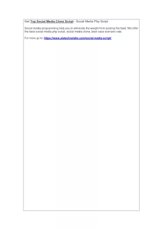 get top social media clone script social media