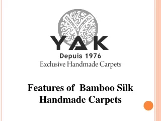 Features of  Bamboo Silk Handmade Carpets