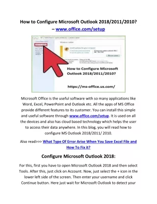 how to configure microsoft outlook 2018 2011 2010