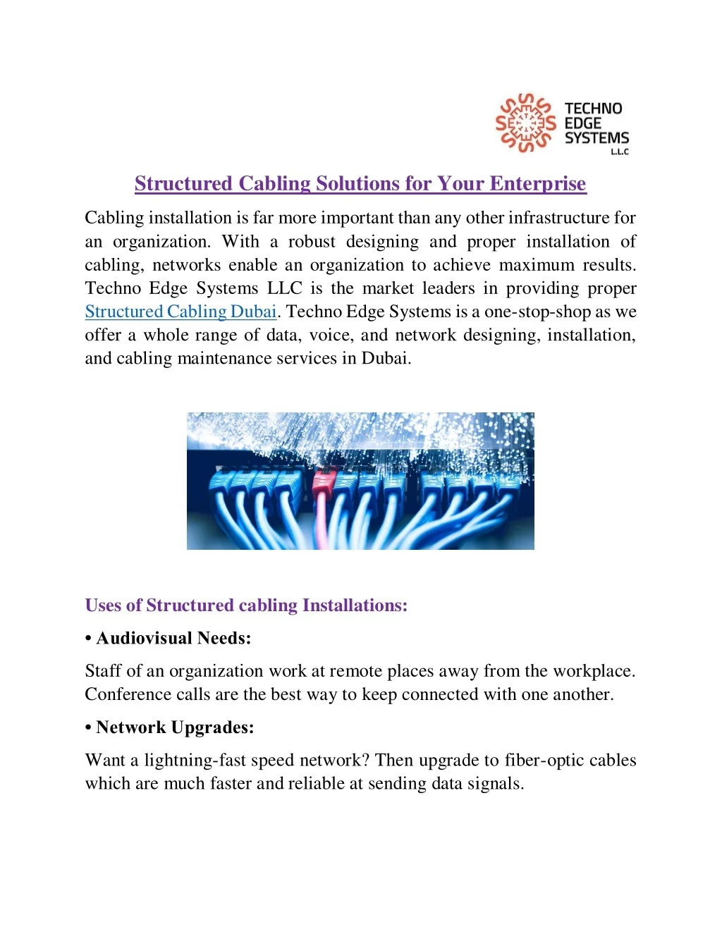 PPT - Structured Cabling Solutions for Your Enterprise PowerPoint ...