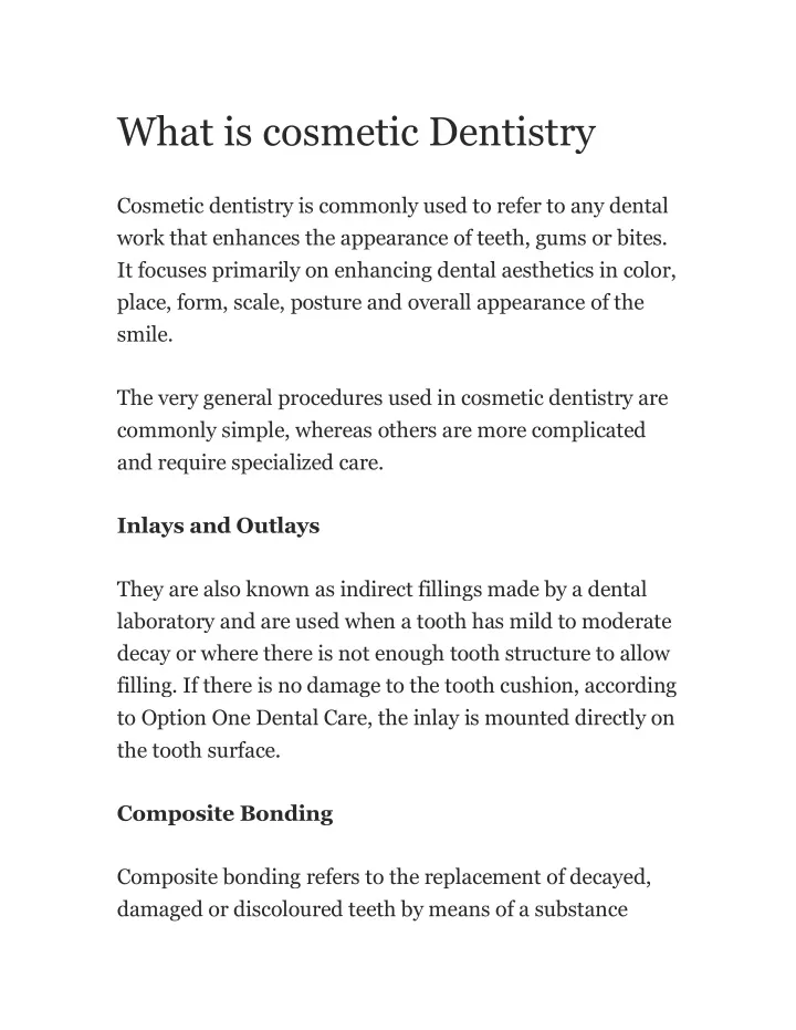 what is cosmetic dentistry