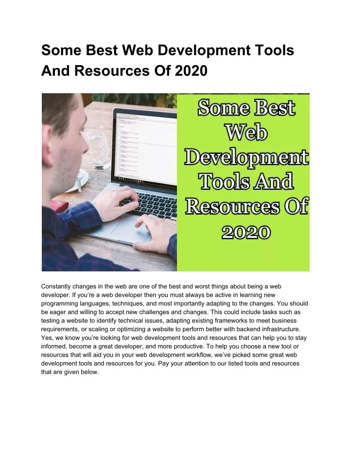 some best web development tools and resources