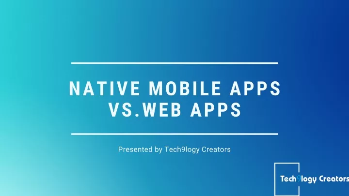 native mobile apps vs web apps