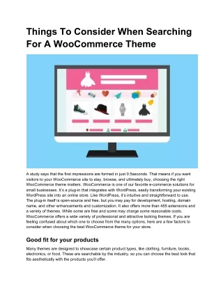 things to consider when searching