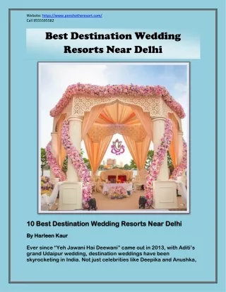 Best Destination Wedding Resorts Near Delhi
