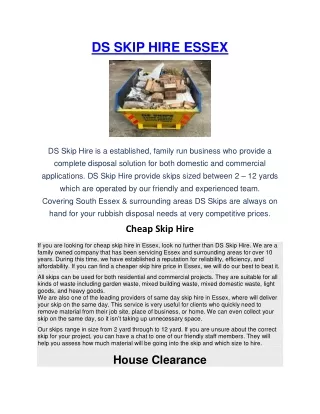 ds skip hire essex