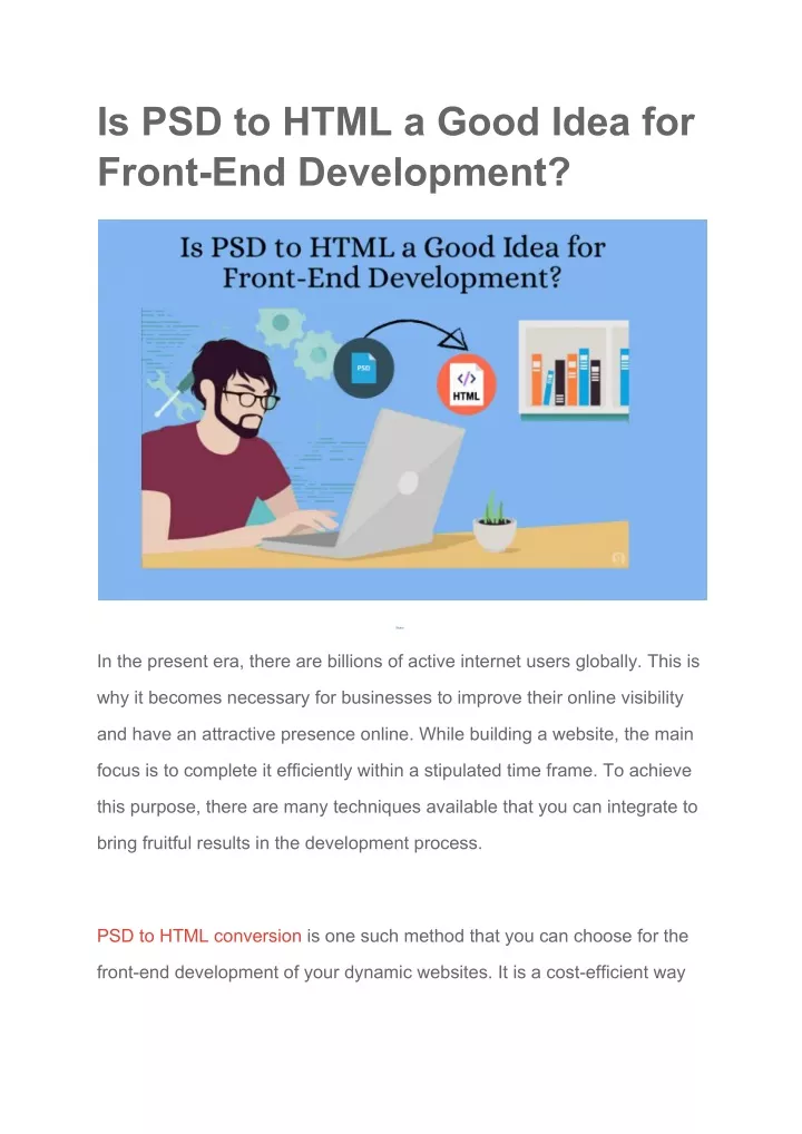 is psd to html a good idea for front