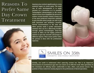 Reasons To Prefer Same-Day Crown Treatment