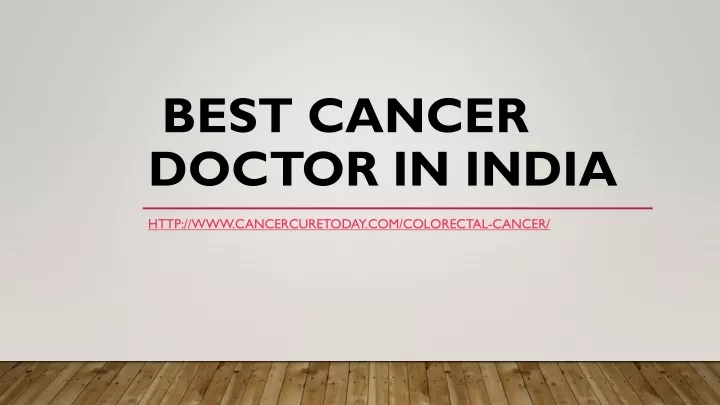 best cancer doctor in india