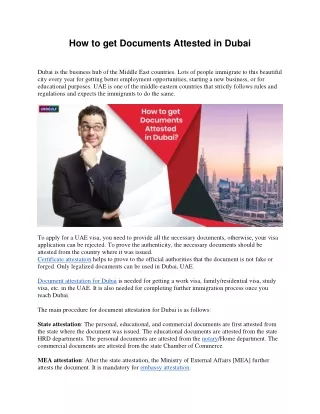how to get documents attested in dubai