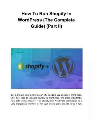 how to run shopify in wordpress the complete