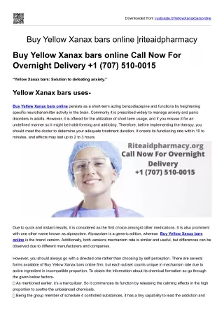 Buy Yellow Xanax bars online |riteaidpharmacy
