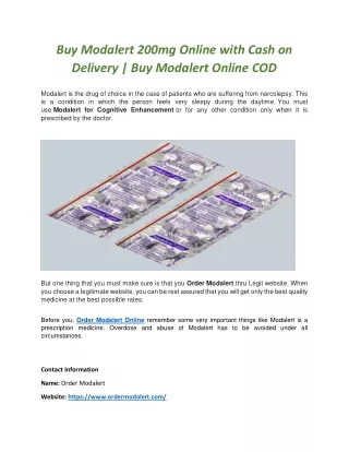 Buy Modalert 200mg Online with Cash on Delivery | Buy Modalert Online COD