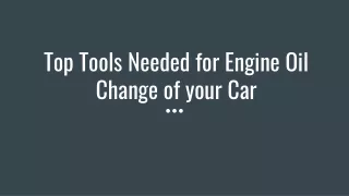 Top Tools Needed for Engine Oil Change of your Car