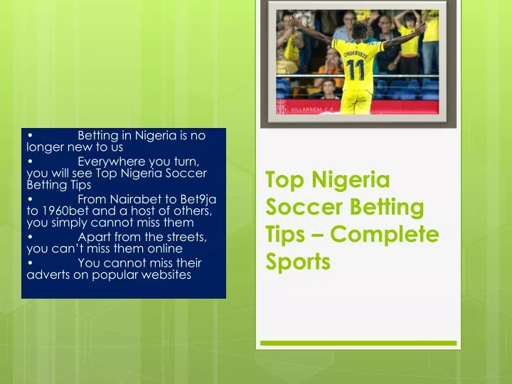 top nigeria soccer betting tips complete sports