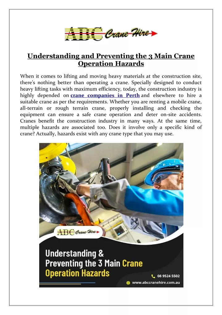 understanding and preventing the 3 main crane