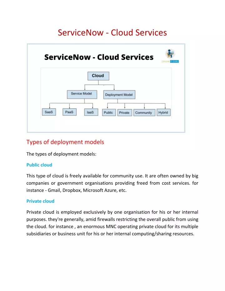 servicenow cloud services