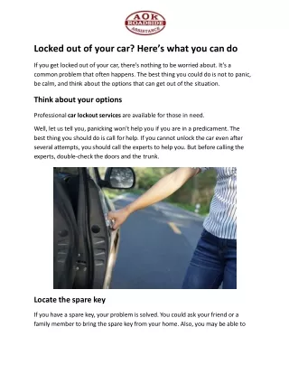 Locked out of your car? Here’s what you can do