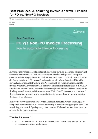 Best Practices: Automating Invoice Approval Process for PO vs. Non-PO Invoices