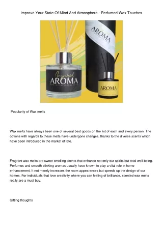 improve your state of mind and atmosphere