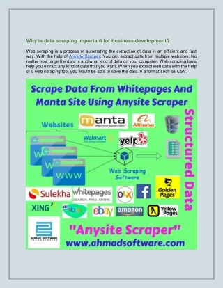 Scrape data from Whitepages and Manta site using Anysite Scraper