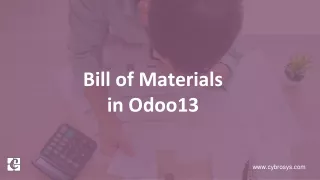 Bill of Materials in Odoo 13