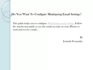 do you want to configure mindspring email settings