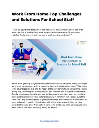 Work From Home Top Challenges and Solutions For School Staff