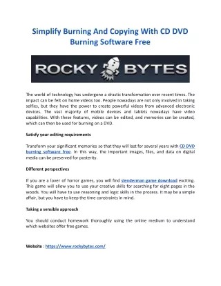 Simplify Burning And Copying With CD DVD Burning Software Free