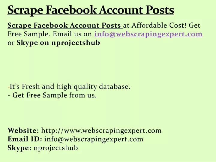 scrape facebook account posts