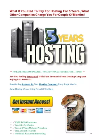 5 Years On Pay Hosting - Affiliate Information