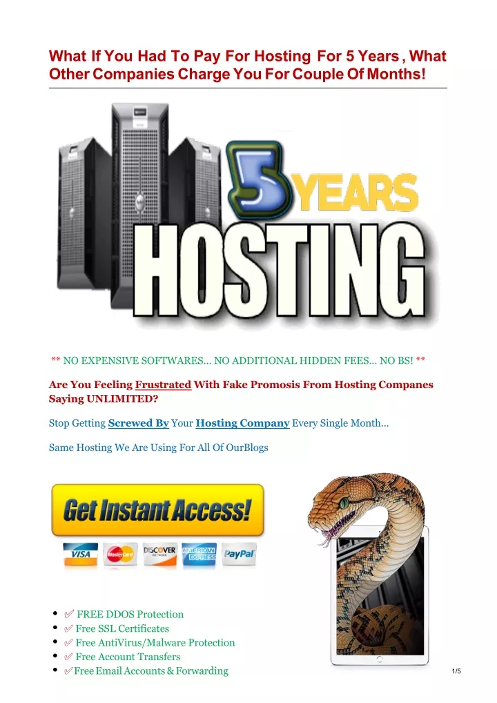 what if you had to pay for hosting for 5 years