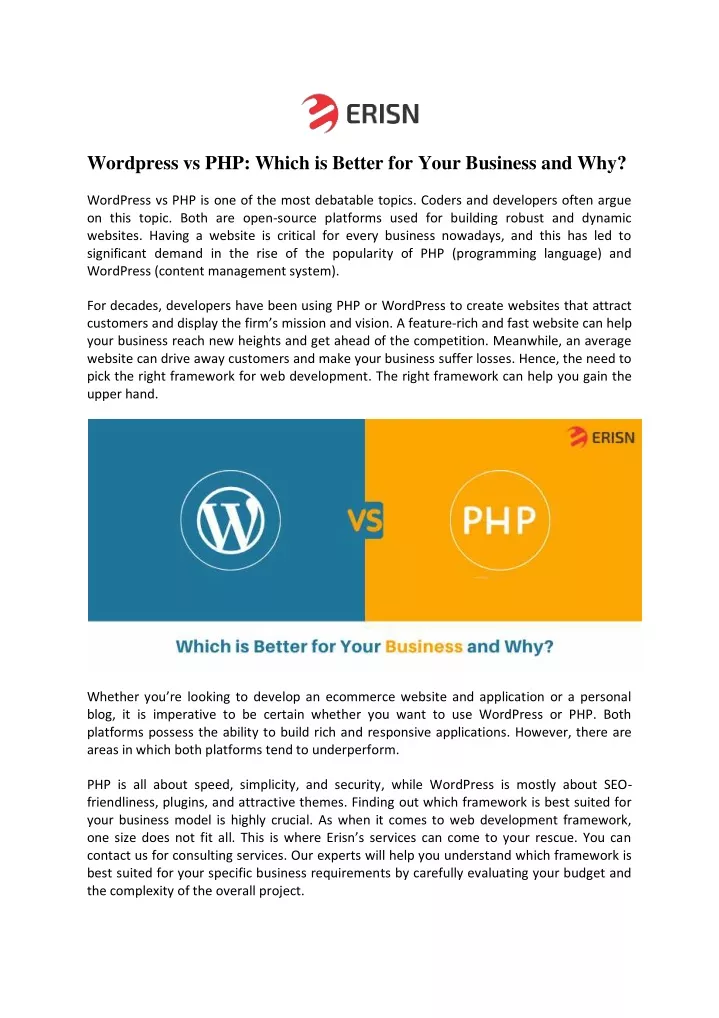 wordpress vs php which is better for your