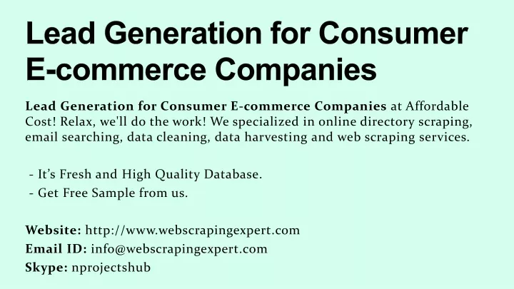 lead generation for consumer e commerce companies