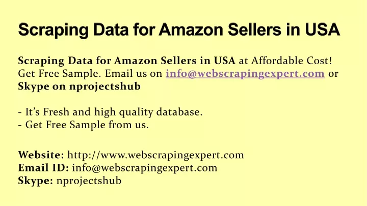 scraping data for amazon sellers in usa