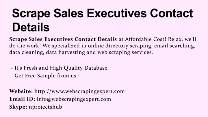scrape sales executives contact details