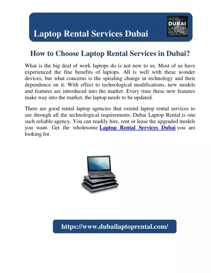 laptop rental services dubai