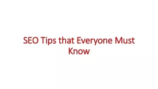 seo tips that everyone must know