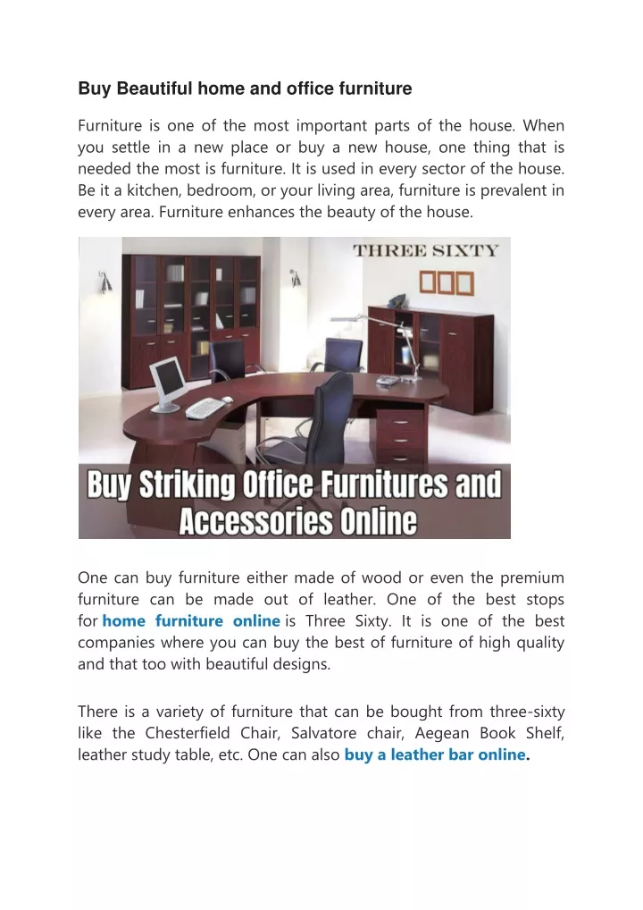 buy beautiful home and office furniture