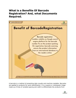 Benefits of Bar Code Registration