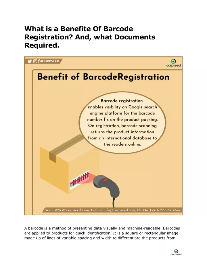 what is a benefite of barcode registration