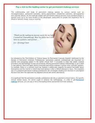 Permanent Cosmetic Professionals For Permanent makeup services